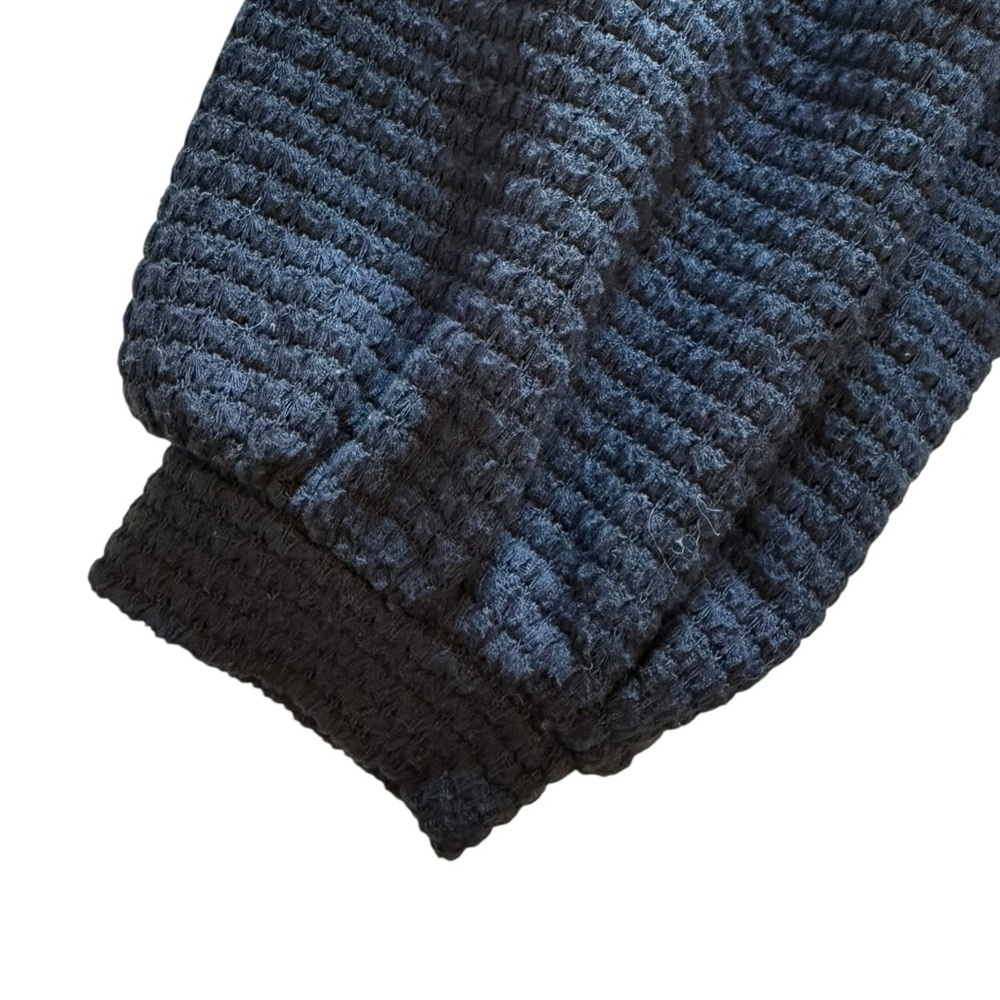 SO Waffle Knit Hoodie Top Women’s Size Large Black Button Pullover - Picture 8 of 9